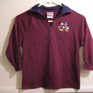 kids boys THE DISNEY STORE long sleeve 1/4 zip shirt size small